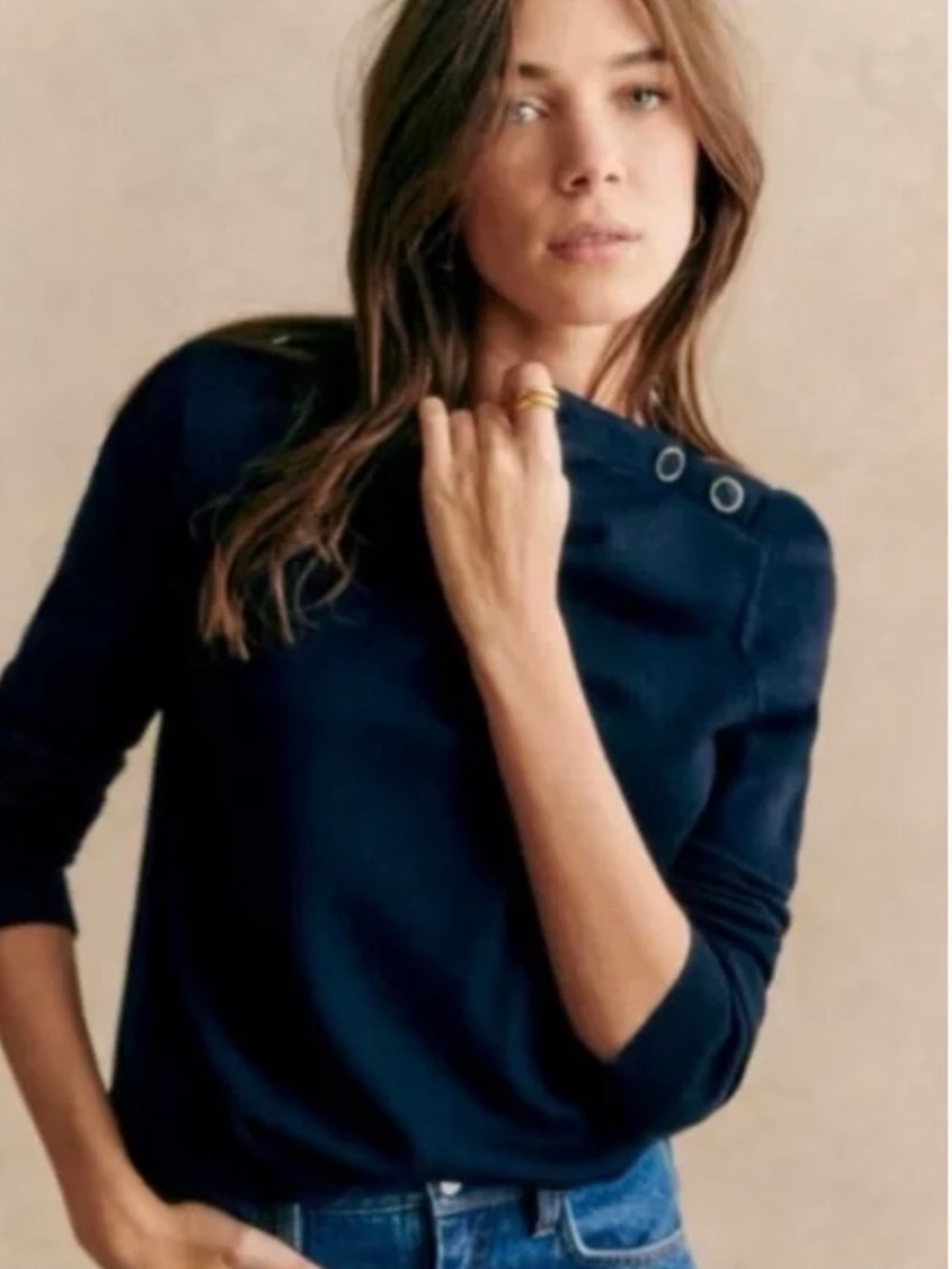 Sezane Jacob Jumper in Navy, Size S